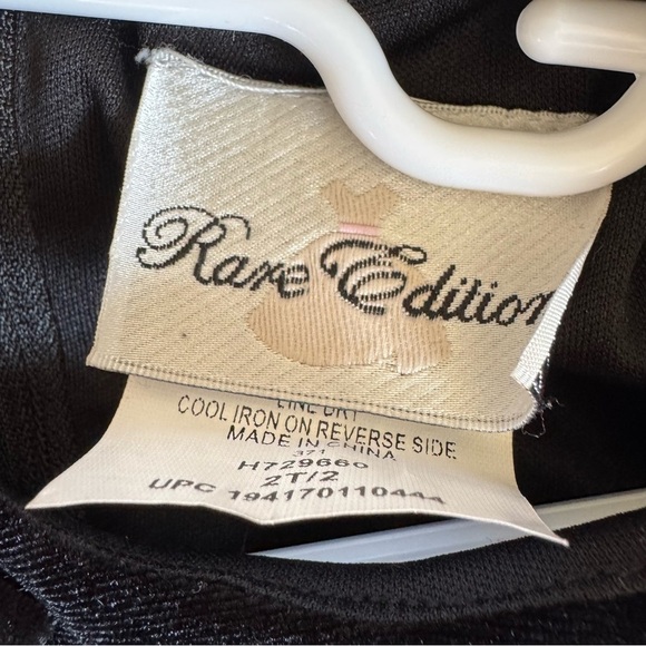 Rare Editions Silver Black Dress Velour Top Embellished Toddler Girls Size 2T - Picture 6 of 7